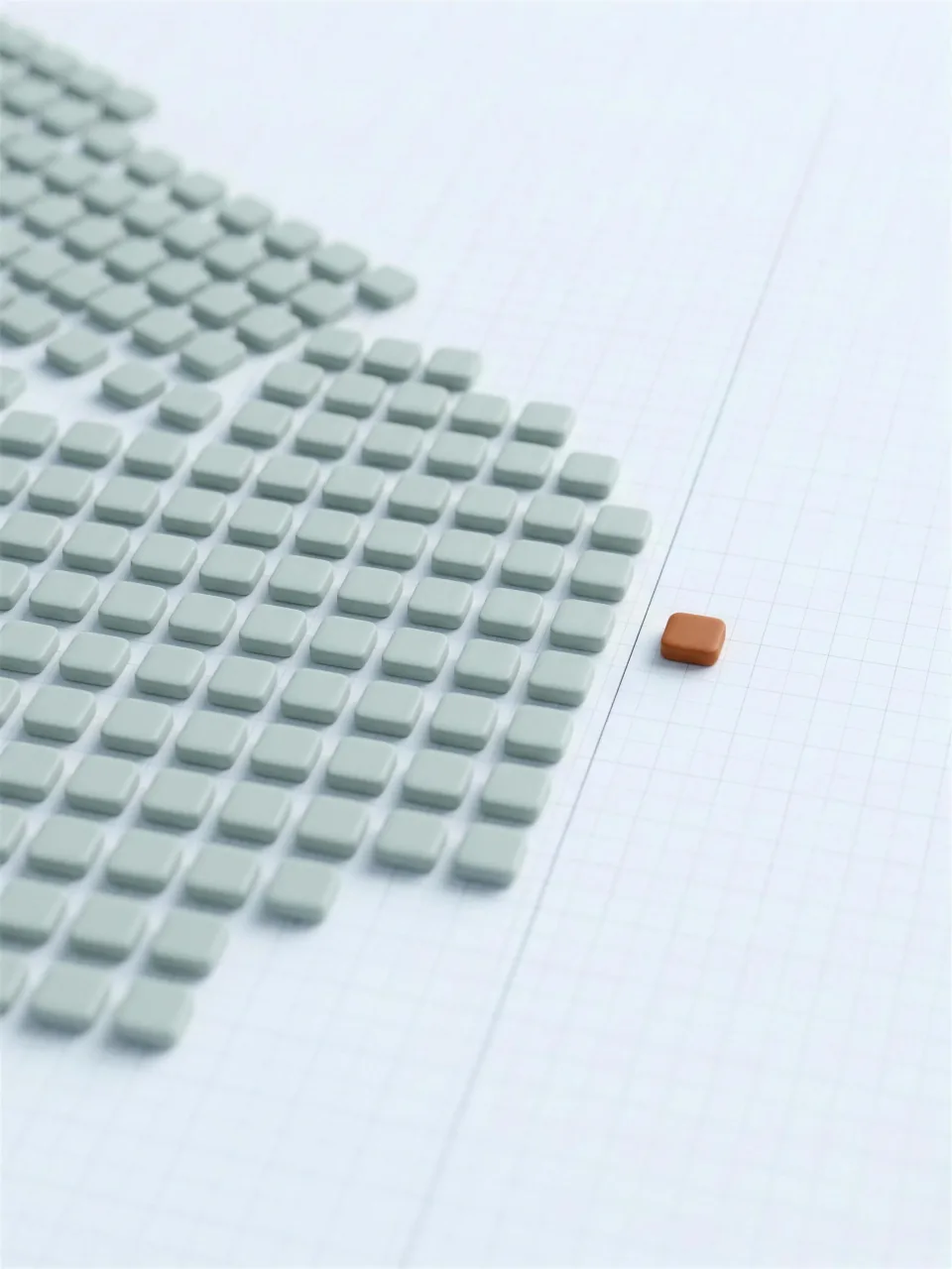 A field of clay blocks showing attacks moving at machine scale